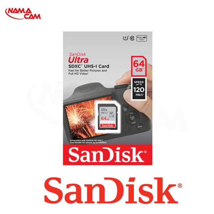 کارت حافظه SD سن دیسک 64 گیگابابت ultra 120m/s