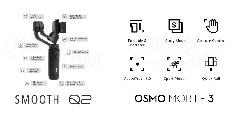 osmo mobile 3 vs smooth q2