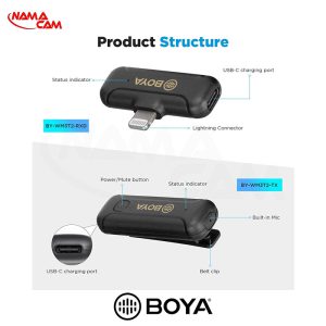 میکروفون بیسیم بویا دوتایی مدل BY-WM3T2-D2 مخصوص آیفون
