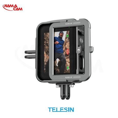 فریم فلزی تلسین مخصوص گوپرو هیرو 11 / 10 / 9 با حالت ورتیکال TELESIN Aluminum Cage with Vertical Frame for GoPro HERO11/10/9