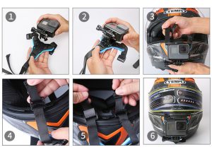 TELESIN Motorcycle Helmet Chin Mount