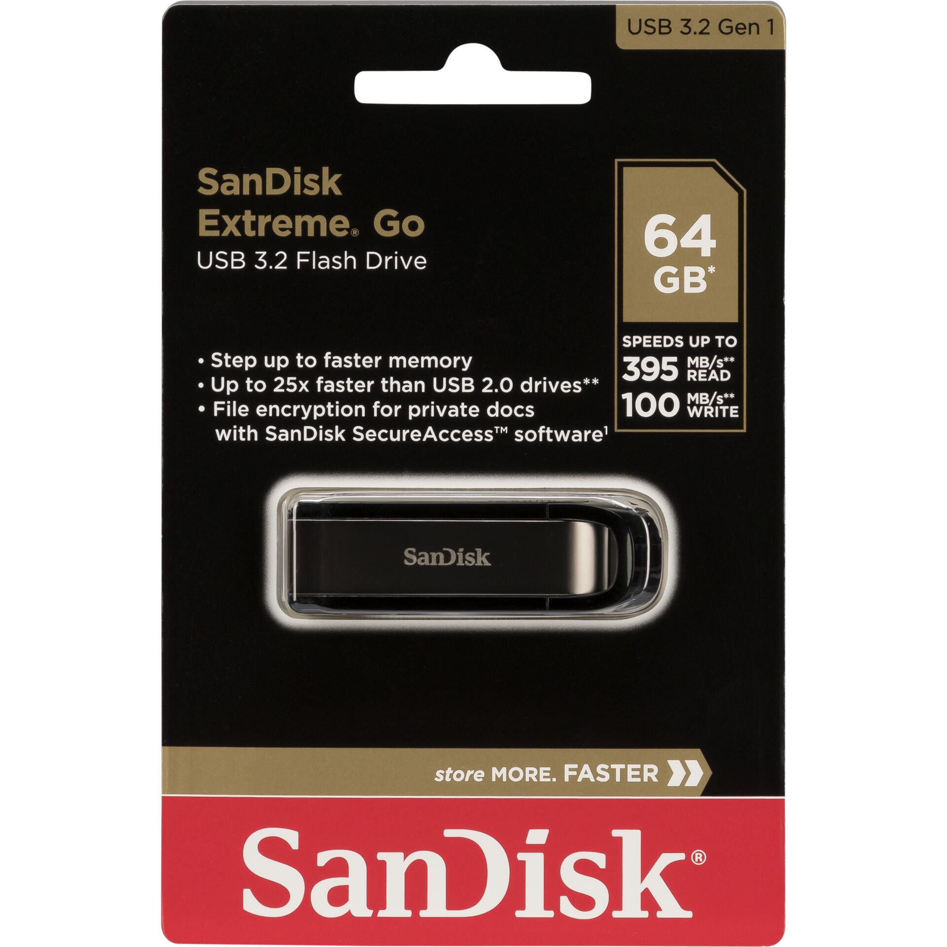 فلش مموری سن دیسک SanDisk Extreme Go SDCZ810 ظرفیت64GB/نماکم