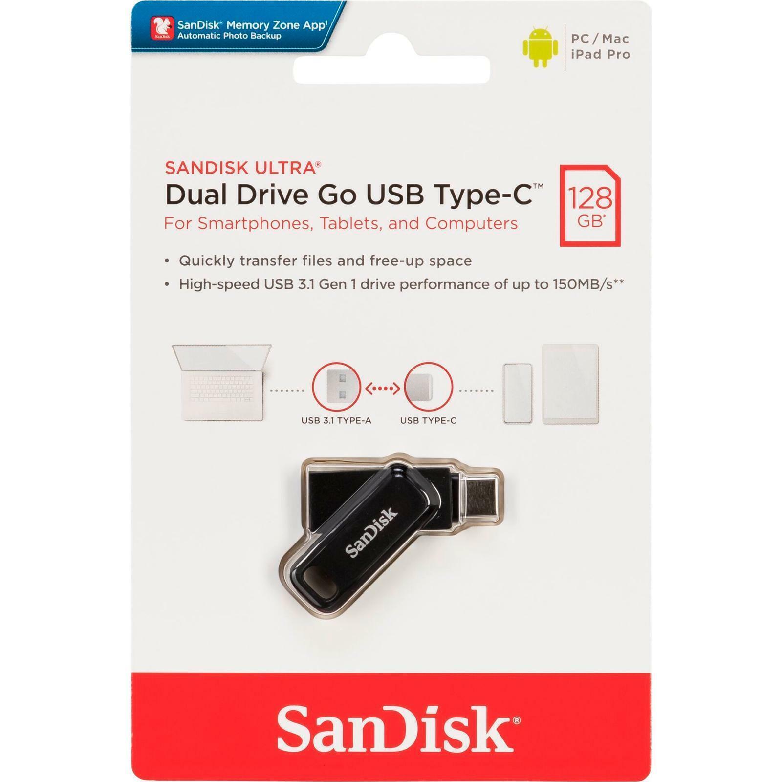 فلش مموری سن دیسک Sandisk Ultra Dual Drive GO USB Type-C ظرفیت128GB /نماکم