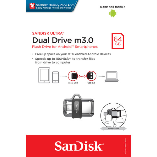 فلش مموری سن دیسک Sandisk Ultra Dual Drive M3.0 ظرفیت64GB /نماکم