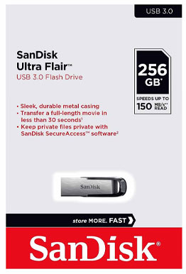 فلش مموری سن دیسک SanDisk Ultra Flair CZ73 ظرفیت 256GB /نماکم