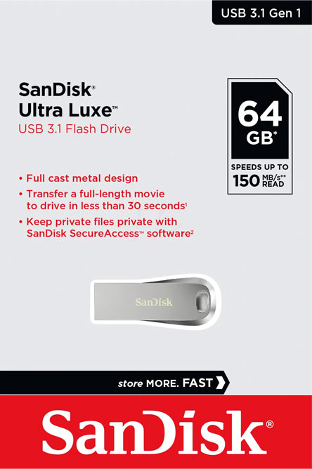 فلش مموری سن دیسک SanDisk Ultra Luxe ظرفیت 64GB /نماکم