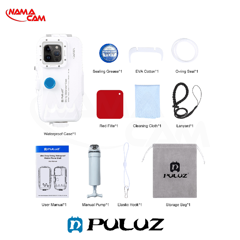 PULUZ 40m Waterproof Diving Case for iPhone 14 Plus / 14 Pro Max / 13 Pro Max / 12 Pro Max / 11 Pro Max/نماکم