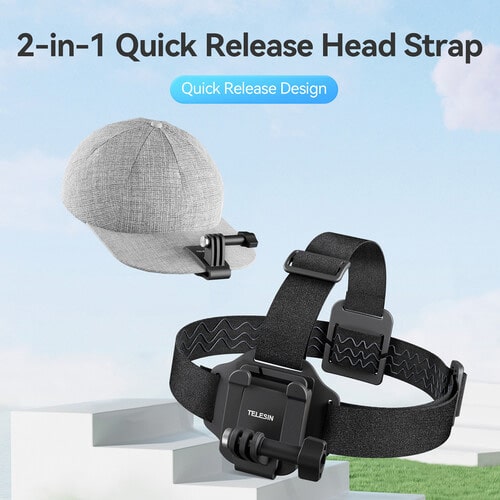 TELESIN 2-in-1 Quick Release Head Strap & Cap Clip for Action Camera/نماکم