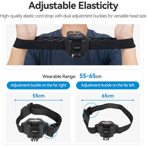 TELESIN 2-in-1 Quick Release Head Strap & Cap Clip for Action Camera/نماکم