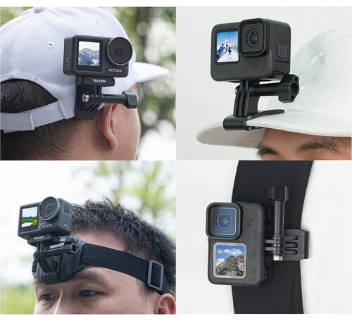 TELESIN 2-in-1 Quick Release Head Strap & Cap Clip for Action Camera/نماکم