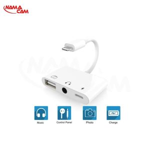 آداپتور لایتنینگ به USB و AUX با شارژ سریع – پلوز