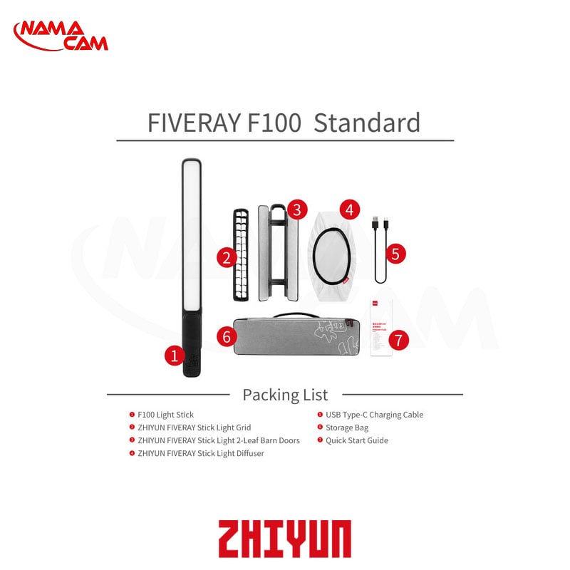 نور باتومی ژیون فایوری Zhiyun FIVERAY F100/نماکم