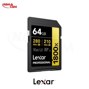 کارت حافظه 64 گیگابایتی لکسار سری طلایی Lexar 64GB – 1800x UHS-II GOLD