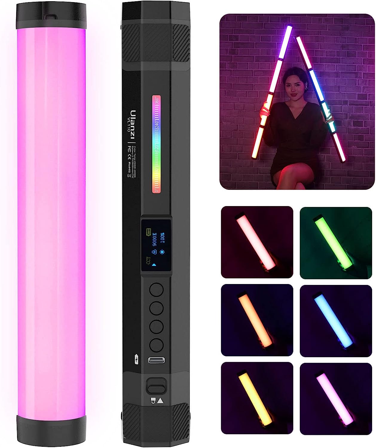 ویدیو لایت اولانزی VL110 RGB چند رنگ - Ulanzi VL110 Magnetic RGB/نماکم