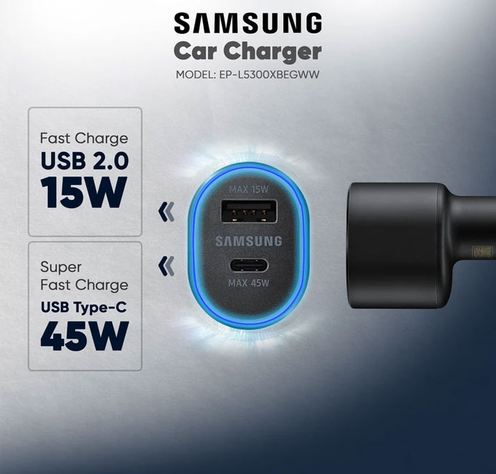 شارژر فندکی سامسونگ مدل Samsung EP-L5300XBEGWW/نماکم