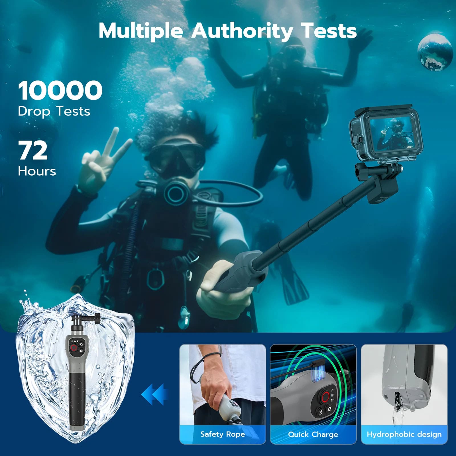 TELESIN underwater remote control selfie stick for Gopro/نماکم