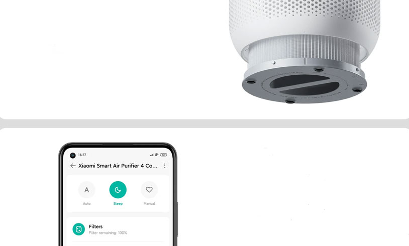 دستگاه تصفیه هوا شیائومی مدل Xiaomi Smart Air Purifier 4 Compact/نماکم