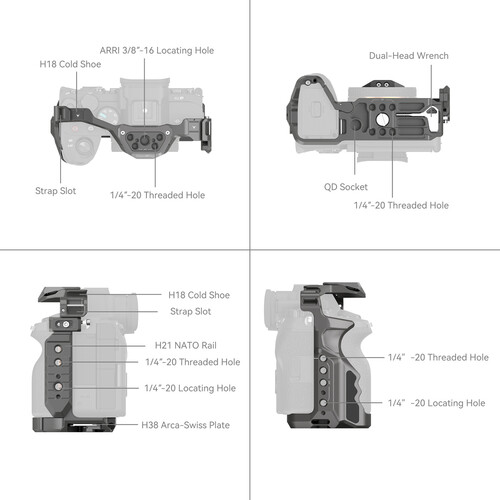 کیج دوربین اسمال ریگ برای دوربین‌های سونی a7R V، a7 IV، a7S III، a1 و a7R IV/نماکم