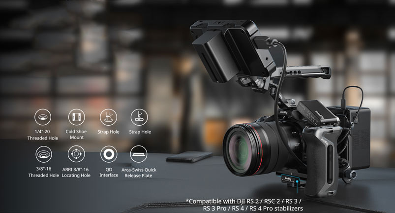 کیج دوربین اسمال ریگ همراه با دسته بالایی برای دوربین‌ سونی Canon EOS R5 II/نماکم