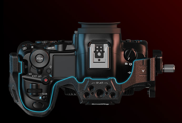 کیج دوربین اسمال ریگ همراه با دسته بالایی برای دوربین‌ سونی Canon EOS R5 II/نماکم