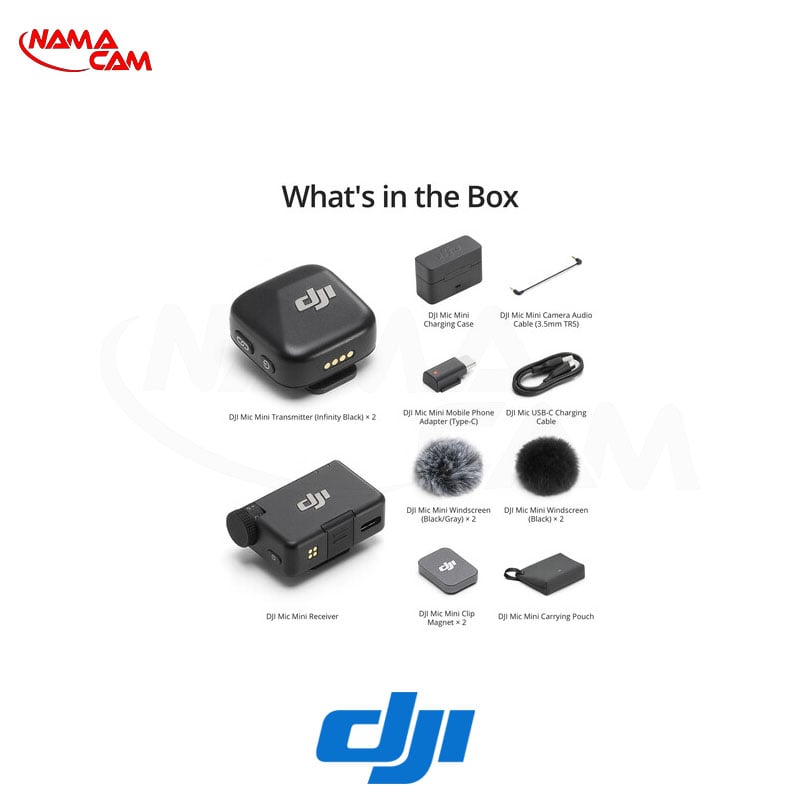 DJI Mic Mini 2-Person Compact Wireless Microphone System for Camera & Smartphone/نماکم