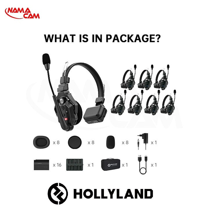 هدست وایرلس 8 تایی هالی‌لند Hollyland Solidcom C1-8S /نماکم