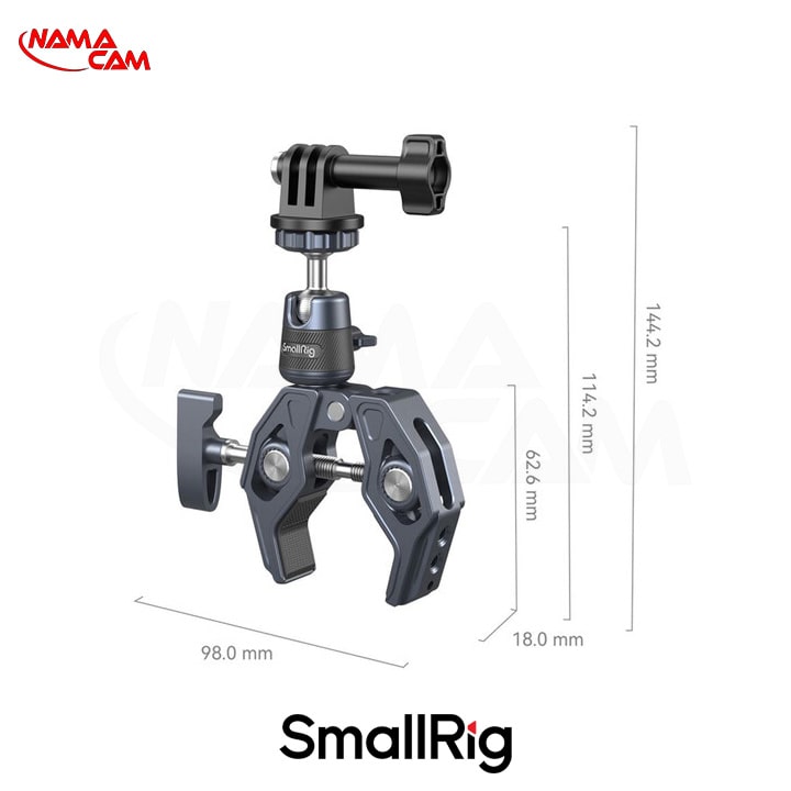 سوپر کلمپ اسمال ریگ همراه بال هد مخصوص دوربین های ورزشی - SmallRig Super Clamp 4102B/نماکم