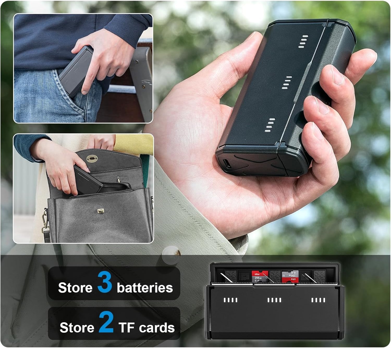 TELESIN 3-Channel Pocket Battery Charger for GoPro HERO 13/نماکم