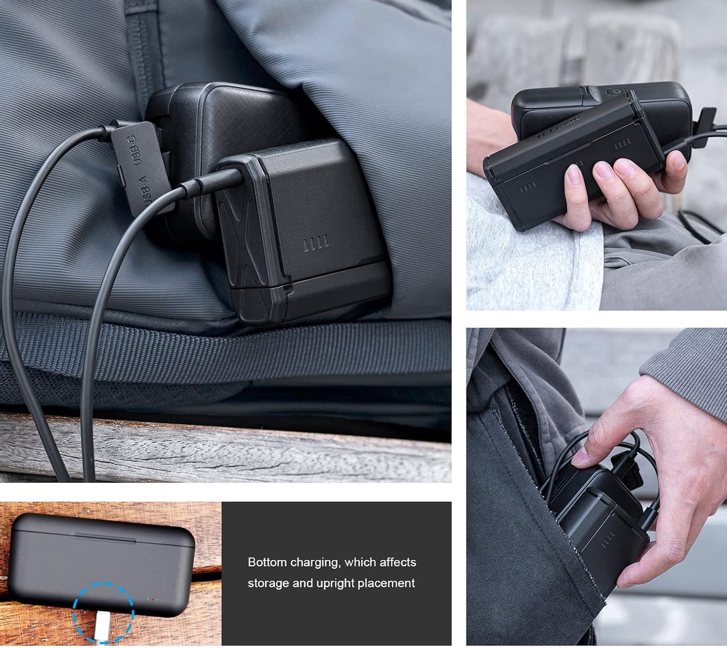 TELESIN 3-Channel Pocket Battery Charger for GoPro HERO 13/نماکم