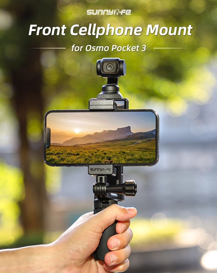 Sunnylife Front Phone Holder Mount Handheld Tripod Expansion Brackets for Osmo Pocket 3/نماکم