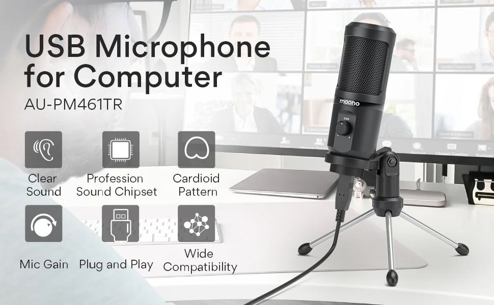 MAONO PM461 Series Condenser USB Microphone/نماکم