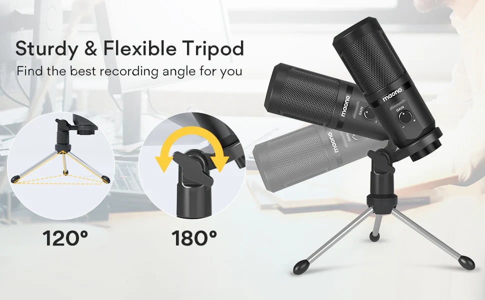 میکروفون سه‌پایه‌دار USB/نماکم