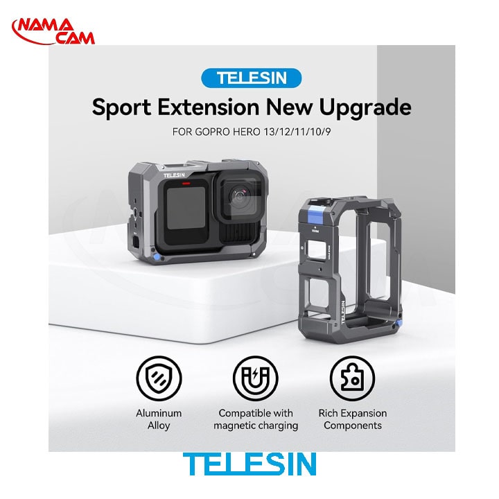 کیج و فریم فلزی گوپرو هیرو 13 و 12 - تلسین - TELESIN/نماکم