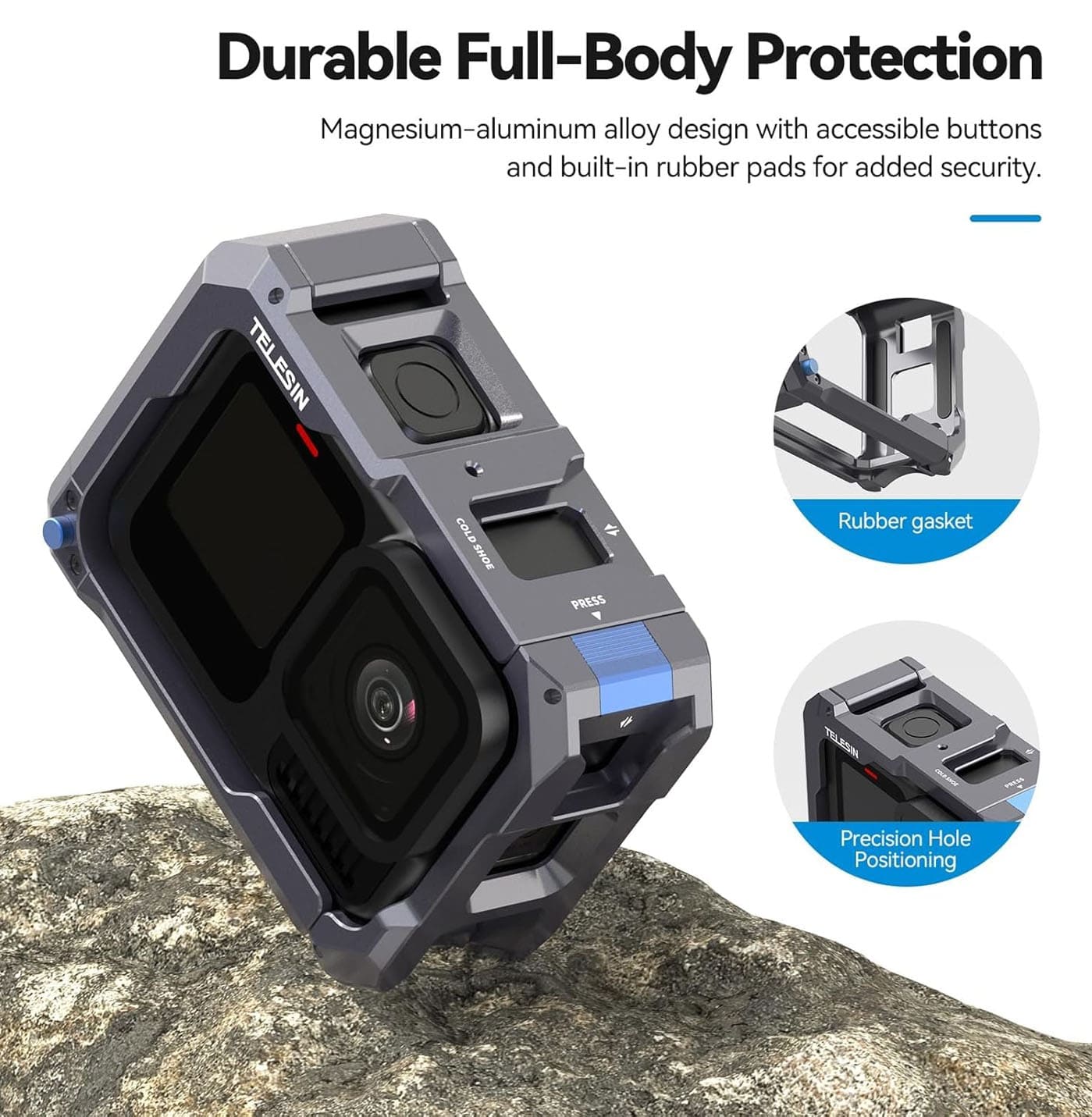 TELESIN Upgraded Aluminum Protective Frame Housing for Hero 13 - 9/نماکم