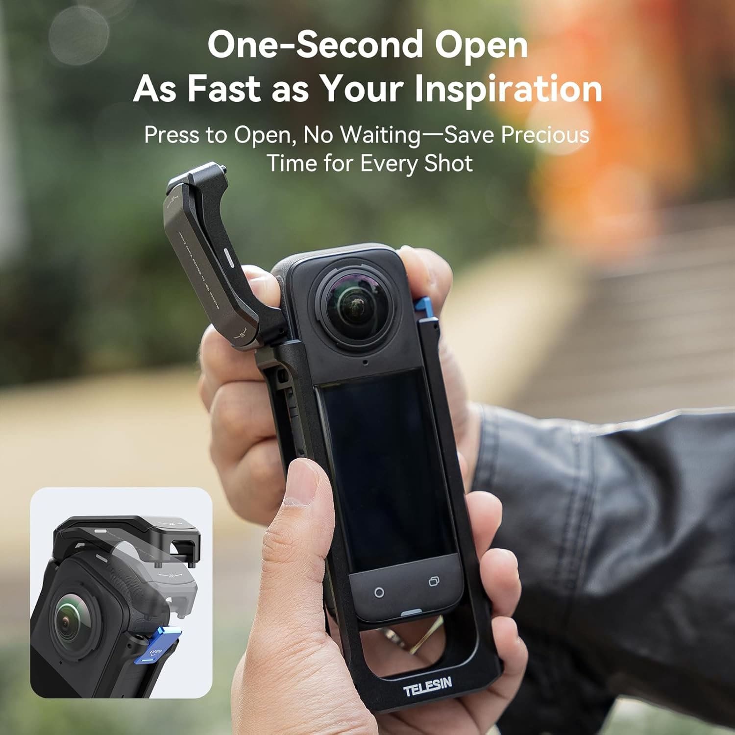 TELESIN Metal Cage for Insta360 X4/نماکم