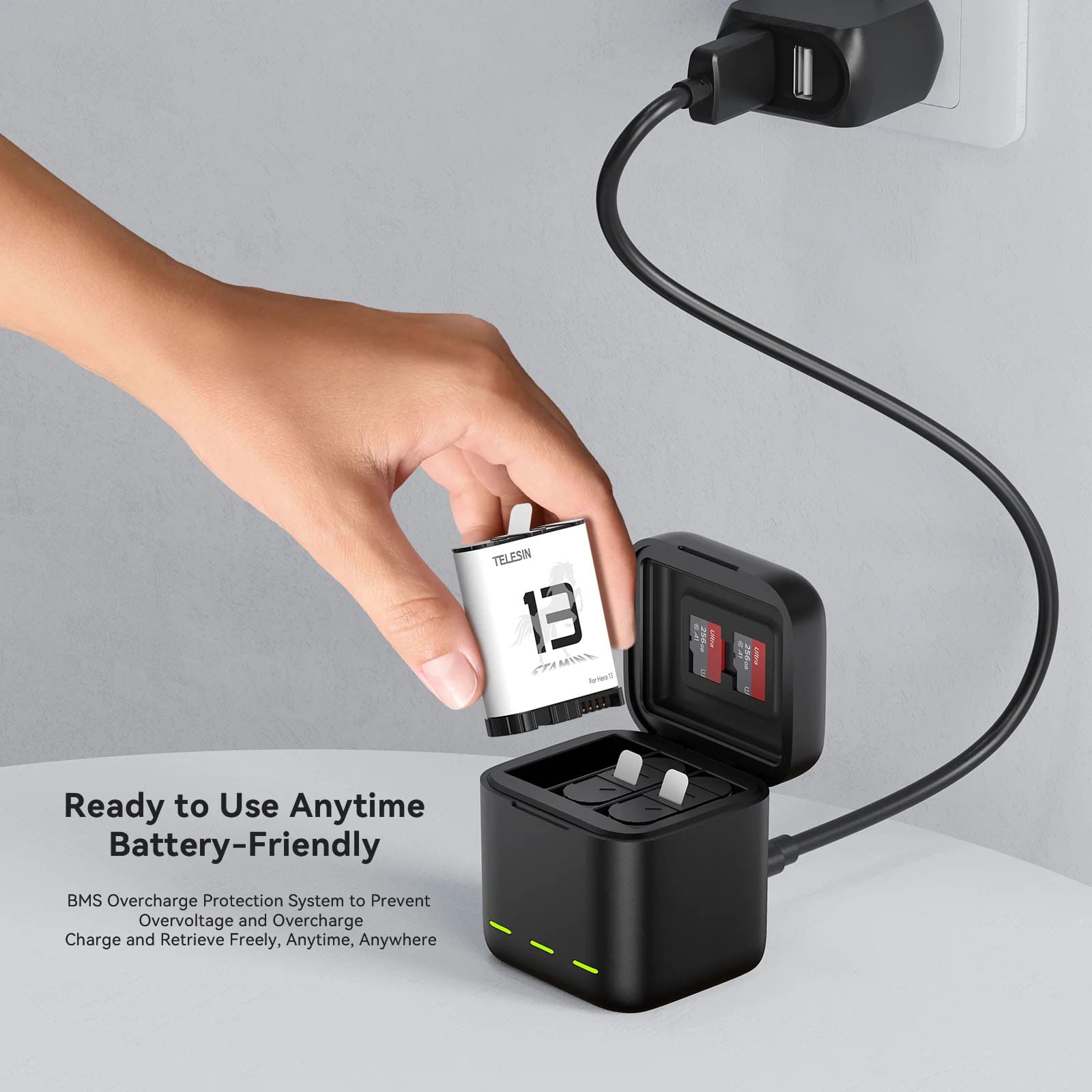 Storage Charging Box for GoPro HERO13 Batteries/نماکم