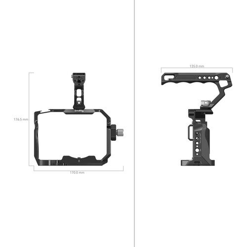 کیج دوربین سونی A7RV / A7IV / A7SIII0 اسمال ریگ همراه دسته – SmallRig Cage Sony 3668B/نماکم