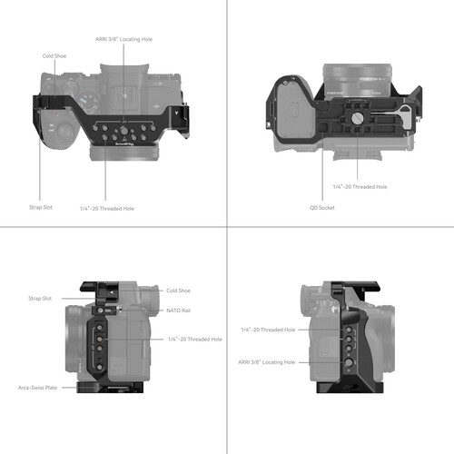 کیج دوربین سونی 7RV/A7IV/A7SIII/A1/A7RIV اسمال ریگ - SmallRig Cage Sony 3667B/نماکم