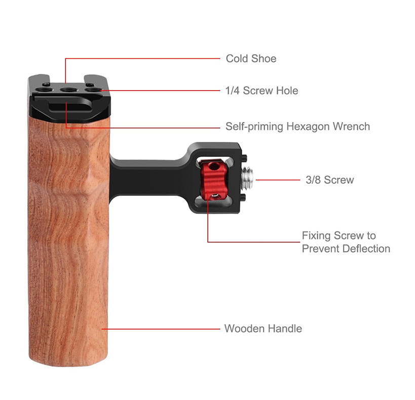 دسته کناری کیج دوربین - پلوز Side Handle with Cold Shoe Mount for Camera Cage/نماکم