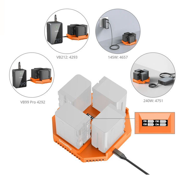 شارژر 4 تایی اسمال ریگ NP-F 4-Channel Camera Battery Charger/نماکم