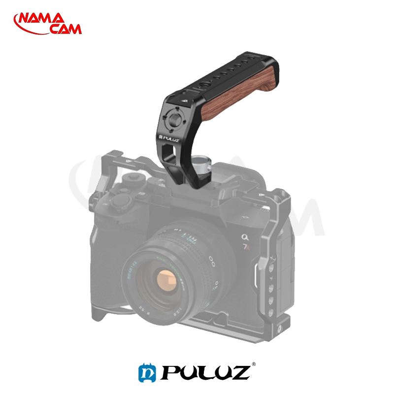 دسته فلزی و چوبی کیج دوربین - پلوز Metal Wooden Top Handle with Cold Shoe/نماکم