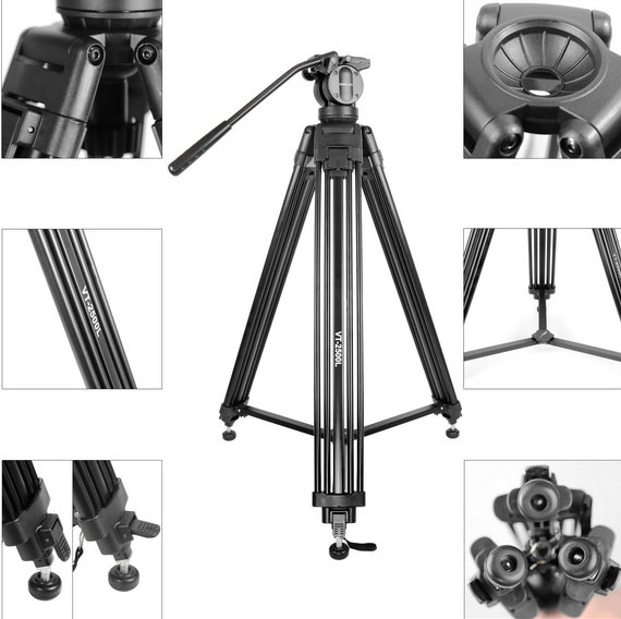 سه پایه فیلمبرداری کینگ جوی Kingjoy Professional Video Tripod VT-2500L/نماکم