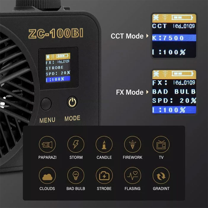 ویدئو لایت ایدوبلو Yidoblo ZC-100BI COB Video Light/نماکم