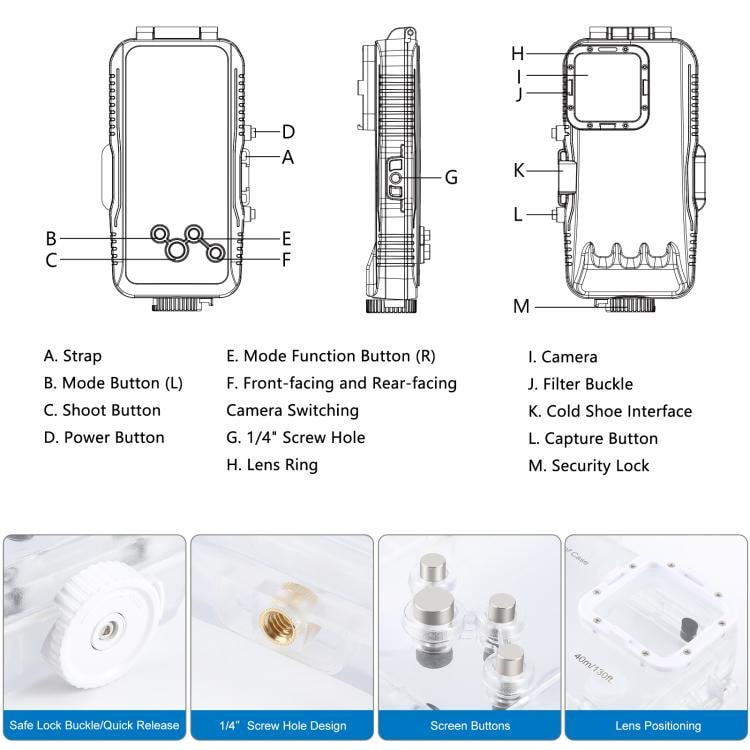  Waterproof Diving Case/نماکم/قاب ضد آب