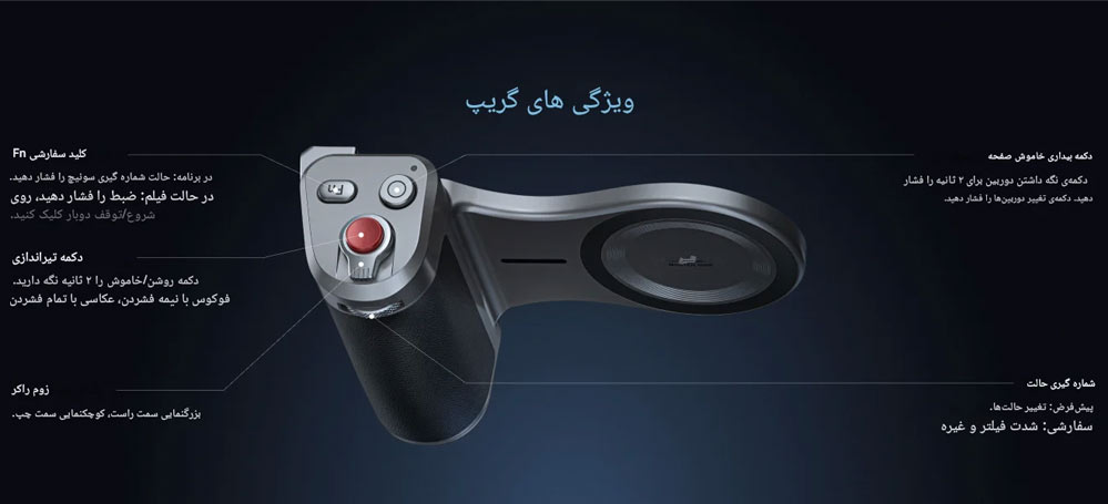 دسته شاتر عکاسی آیفون 17 پرو مکس استاندارد - TELESIN Master Grip for iPhone/نماکم