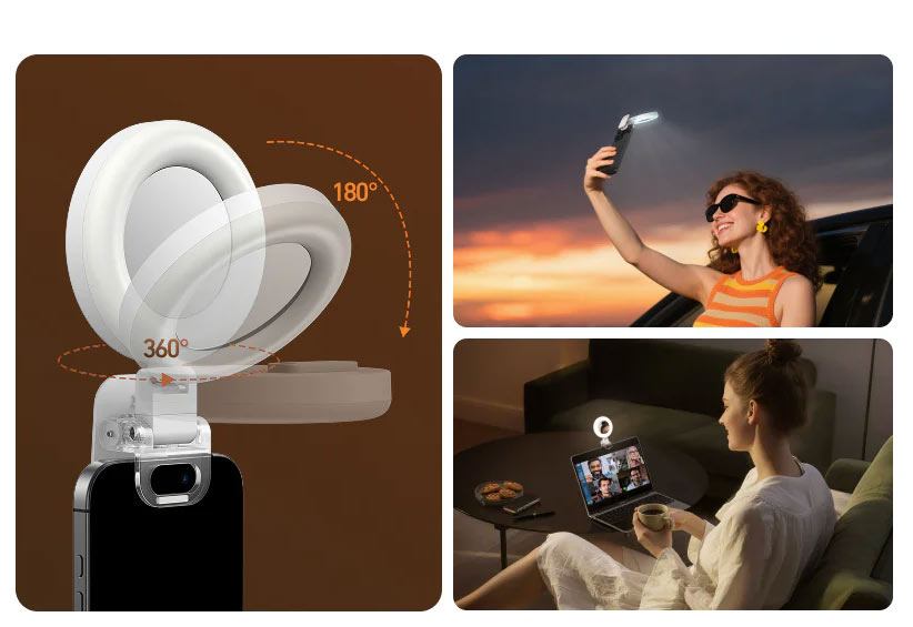 رینگ لایت کلیپسی موبایل تلسین – TELESIN Mobile phone beauty fill light/نماکم