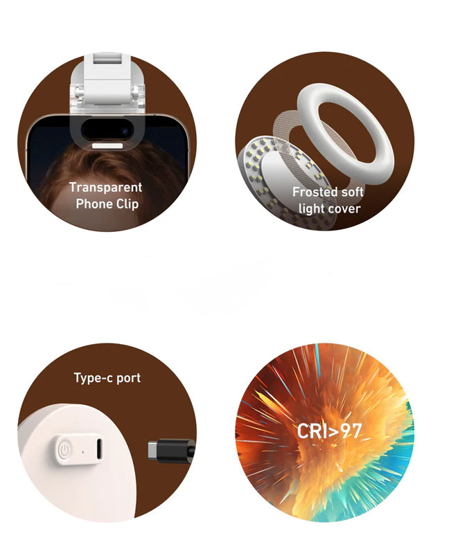 رینگ لایت کلیپسی موبایل تلسین – TELESIN Mobile phone beauty fill light/نماکم