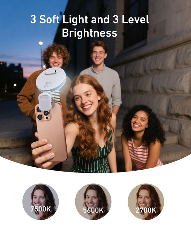 رینگ لایت کلیپسی موبایل تلسین – TELESIN Mobile phone beauty fill light/نماکم