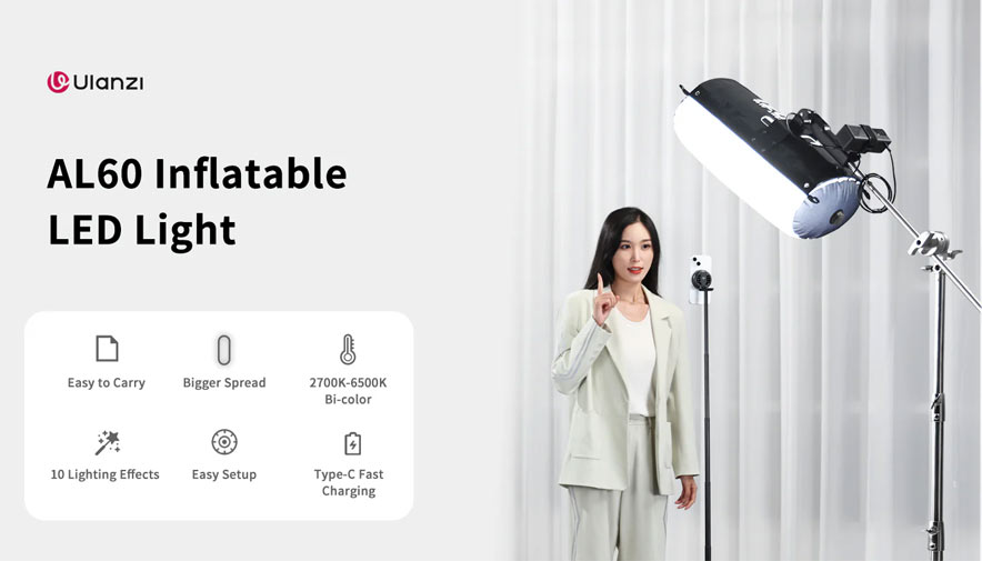 تیوب لایت بادی اولانزی Ulanzi AL60 Inflatable Bi-Color LED Air Tube Light/نماکم