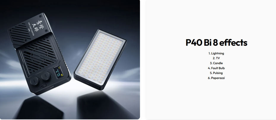ویدیو لایت LED اولانزی LM-P40Bi دو رنگ با توان 40 وات/نماکم